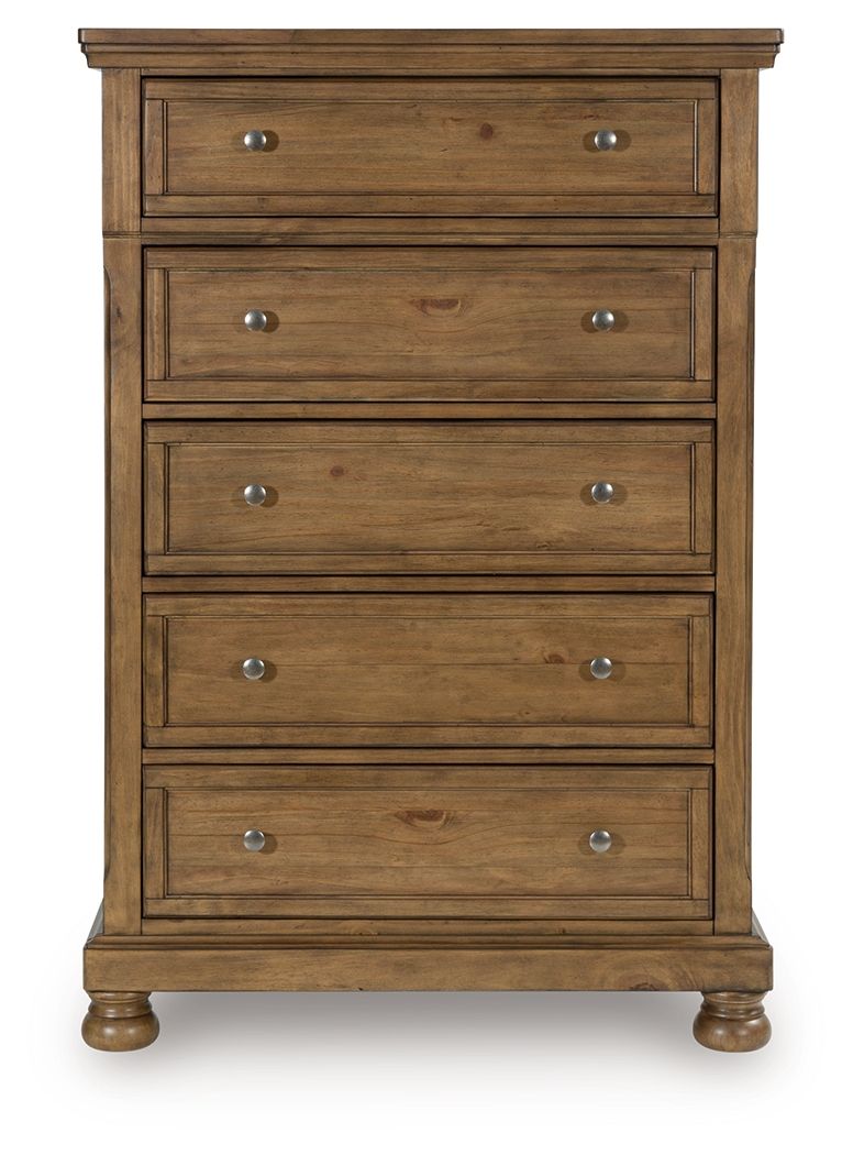 Feddinger - Medium Brown - Five Drawer Chest by Signature Design by Ashley® | Bel Furniture