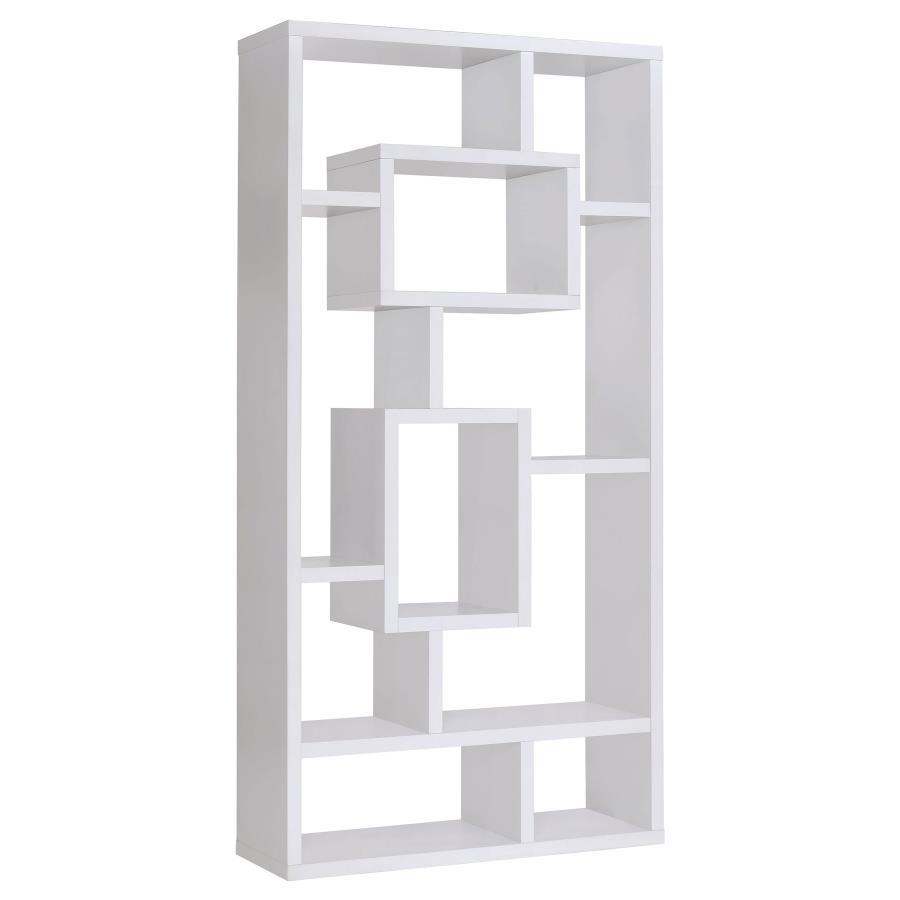 Corey - 8-Shelf Bookshelf White by CoasterEveryday | Bel Furniture