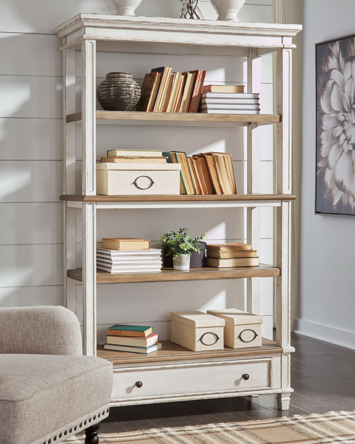 Realyn - Brown / White - Bookcase by Signature Design by Ashley® | Bel Furniture