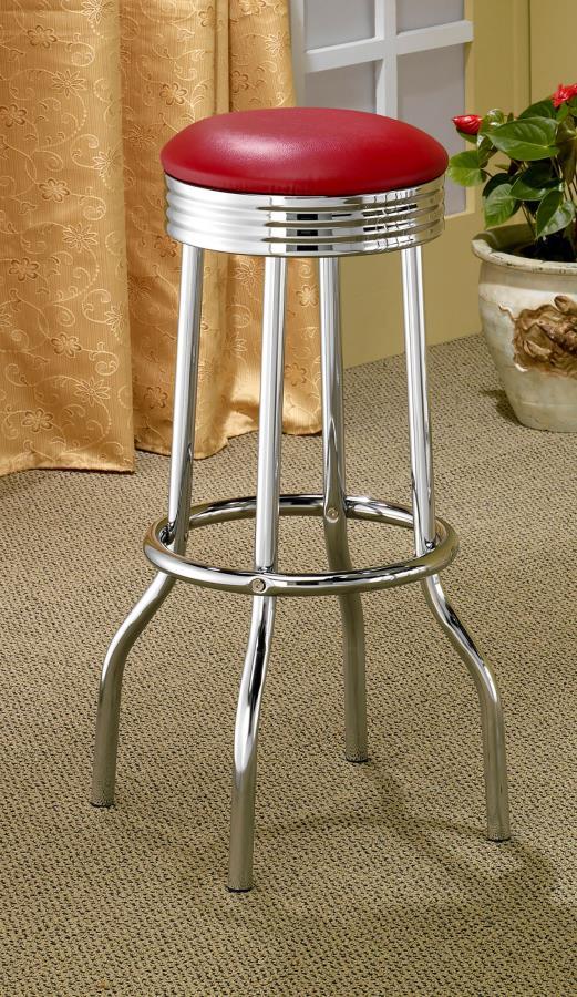 Retro - Upholstered Metal Swivel Bar Stool (Set of 2) by CoasterEveryday | Bel Furniture