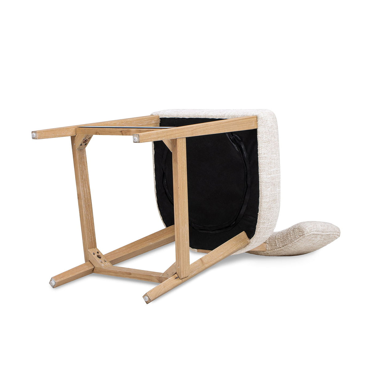 Penny - Round Arched Upholstered Counter Stool (Set of 2) - Travertine Beige