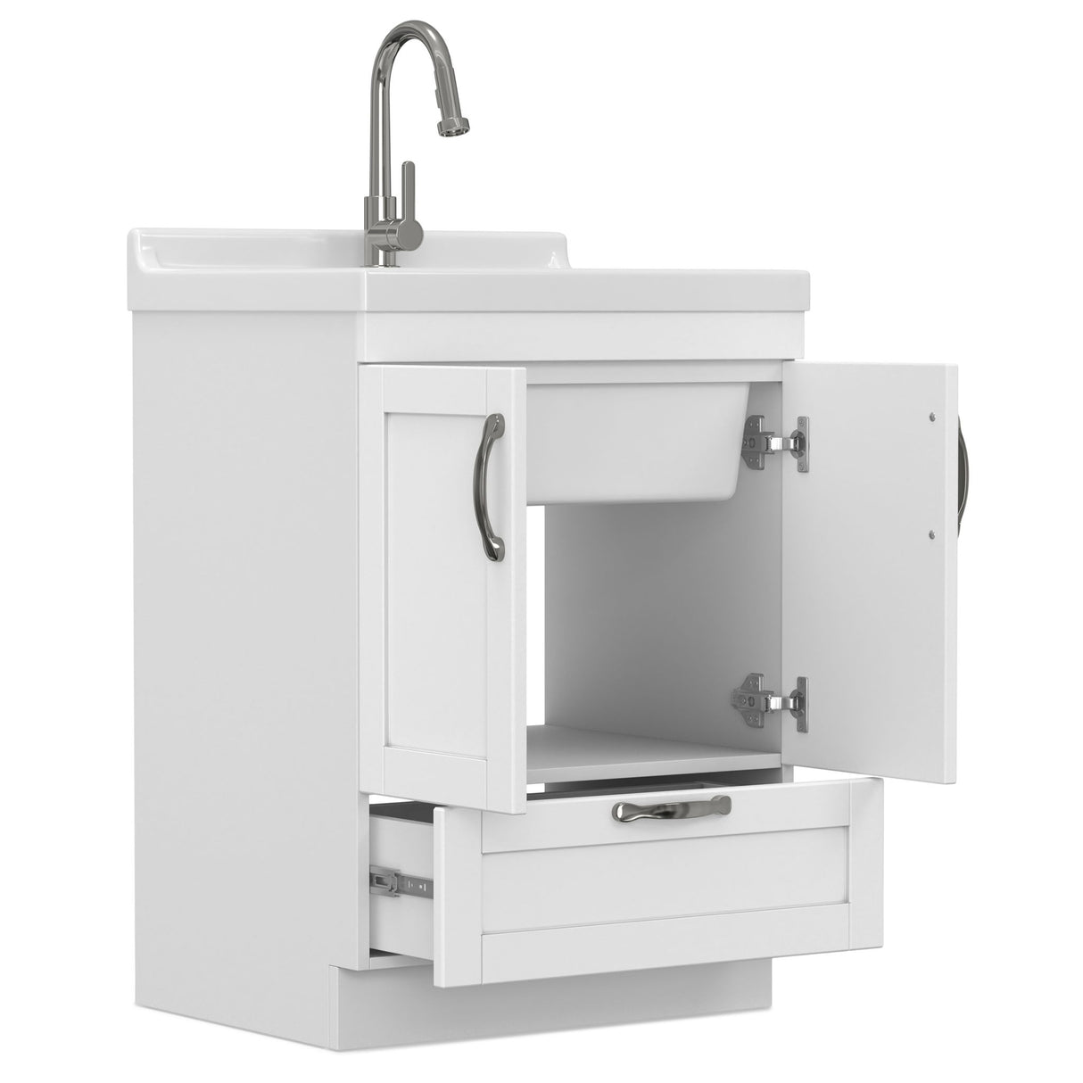 Maile - Laundry Utility Sink And Cabinet With Sink - White