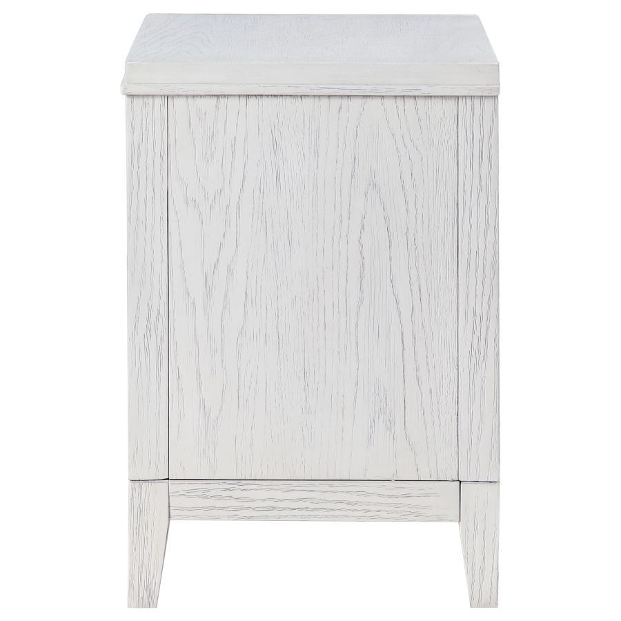 Marielle - 2-Drawer Nightstand Bedside Table - Distressed White by CoasterEveryday | Bel Furniture