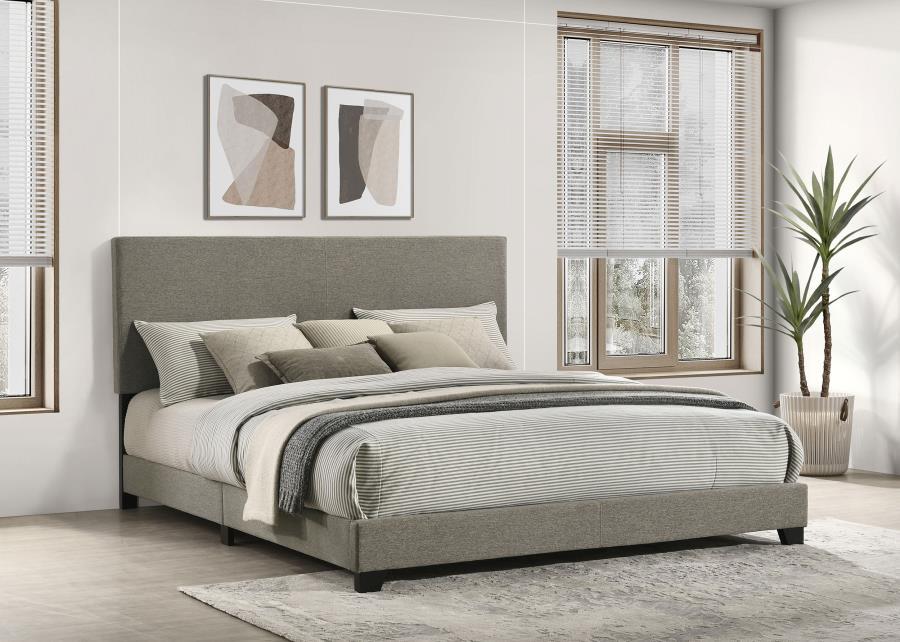 Dorian - Upholstered Panel Bed Gray California King Fabric by CoasterEveryday | Bel Furniture