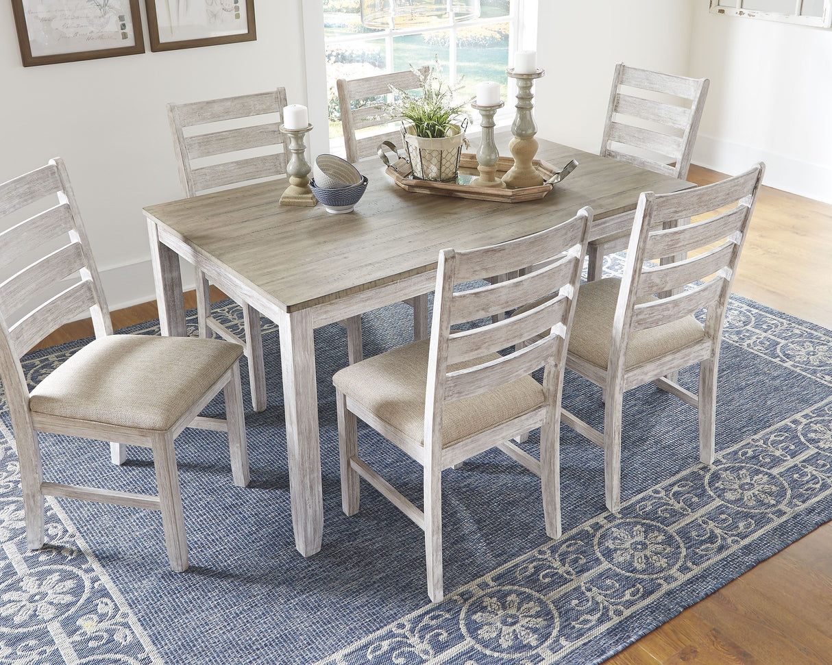 Skempton - White - Dining Room Table Set (Set of 7) by Signature Design by Ashley® | Bel Furniture