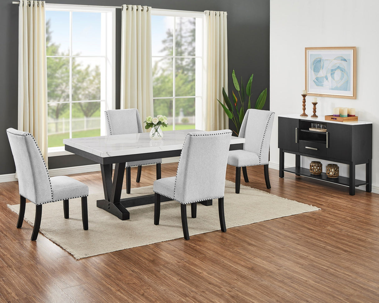 Vance - Dining Room Set - Charcoal / Gray Gray 5 Pc. Table, 4 Chairs by Crown Mark | Bel Furniture