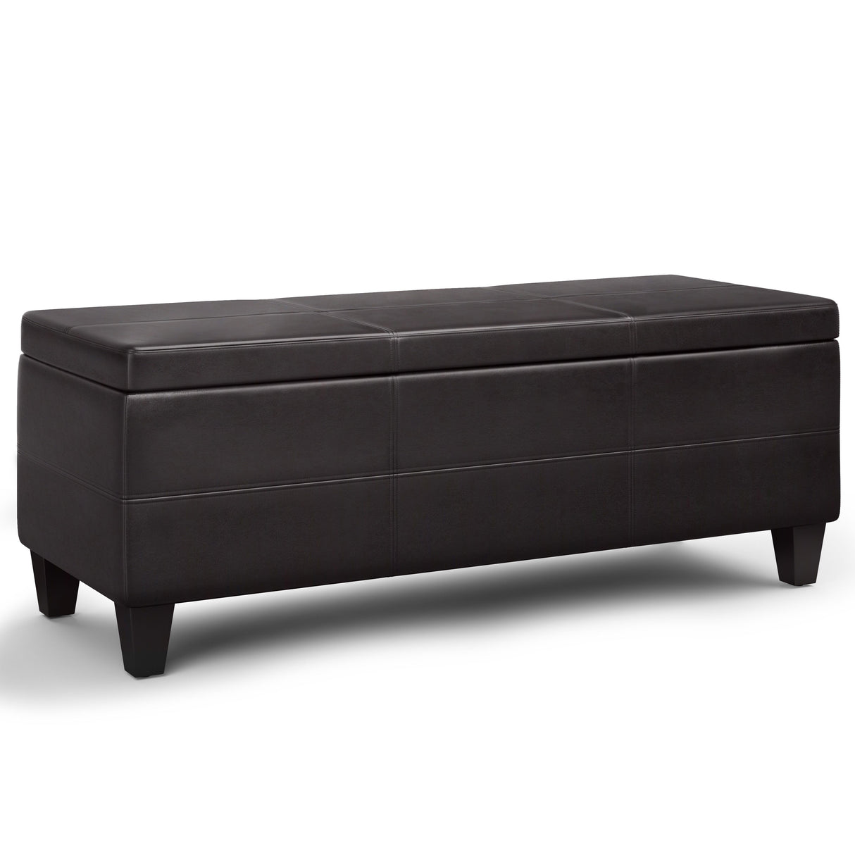 Avalon - Lift Top Rectangular Storage Ottoman - Tanners Brown by Simpli-Home | Bel Furniture