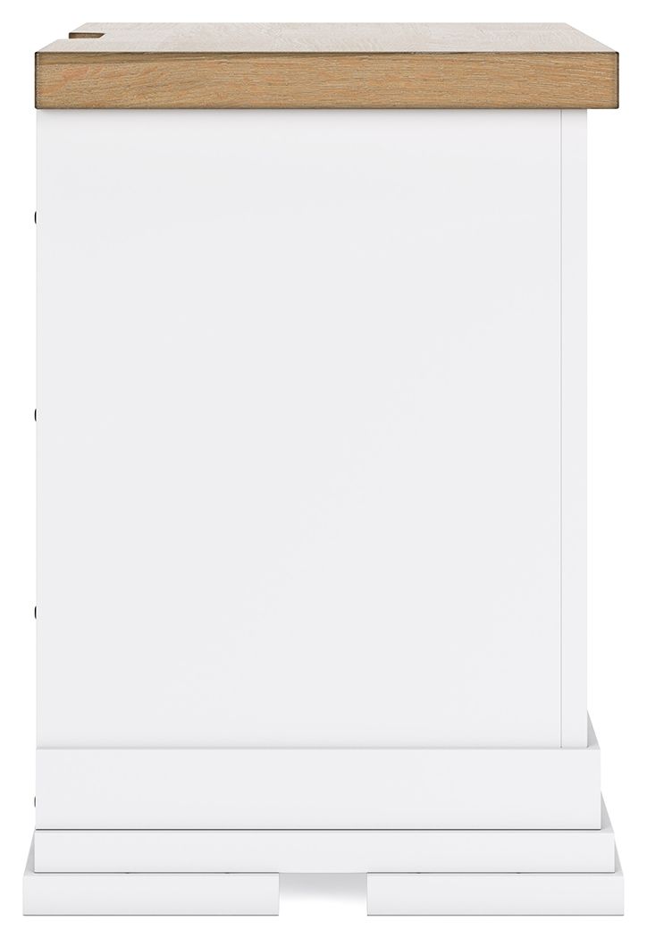 Ashbryn - White / Natural - Three Drawer Night Stand by Benchcraft® | Bel Furniture