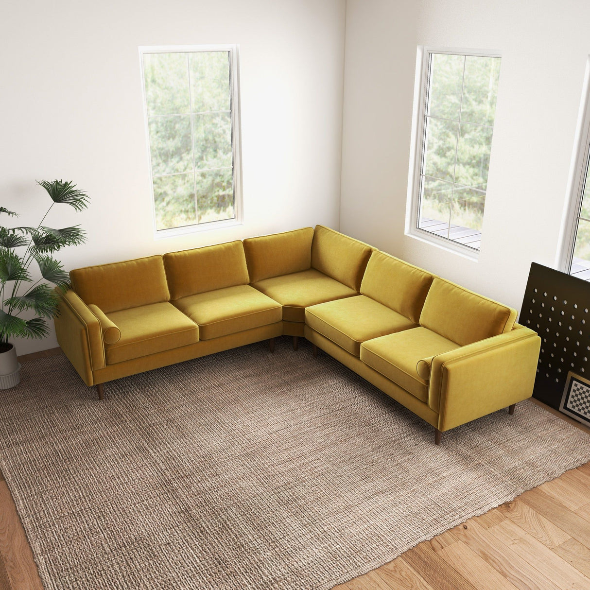 Amber - Velvet Corner Sectional Sofa