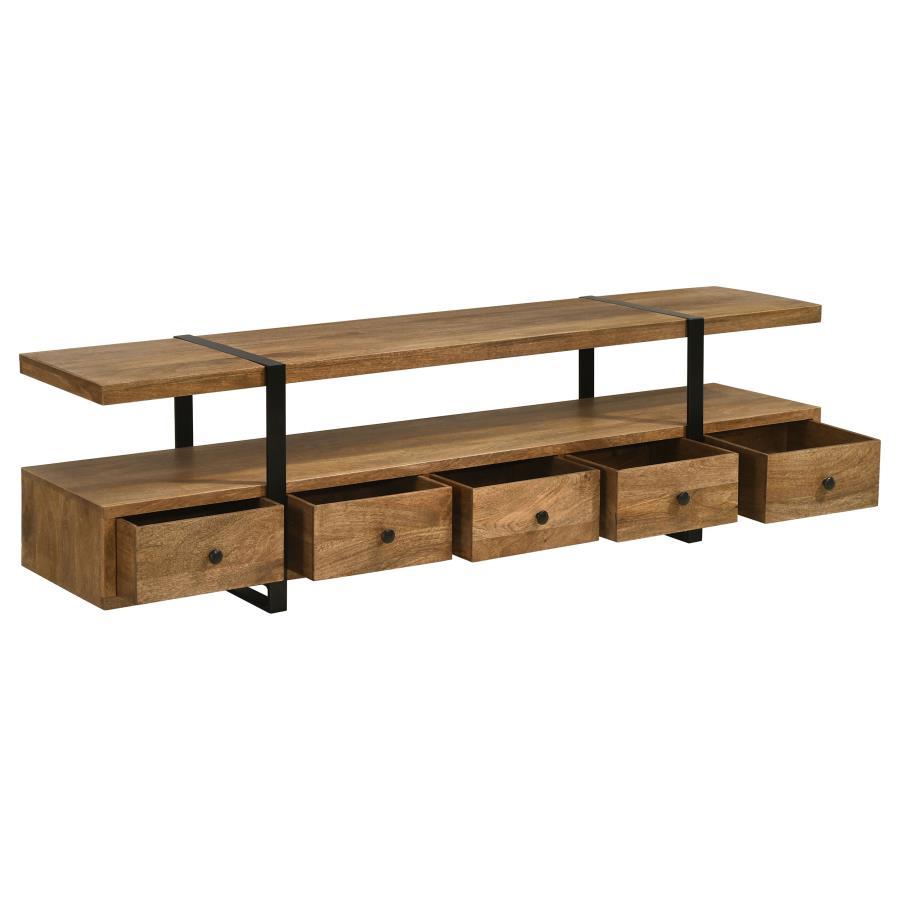 Otto - 5-Drawer Mango Wood TV Stand Media Console - Brown by Coaster Fine Furniture | Bel Furniture
