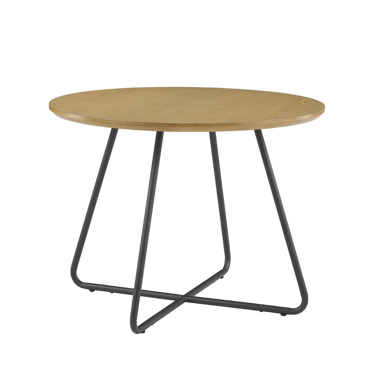 Modern Curved X Base Round Dining Table - English Ash by Walker Edison | Bel Furniture