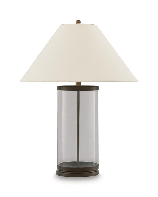 Junrow - Glass Table Lamp - Clear / Brown