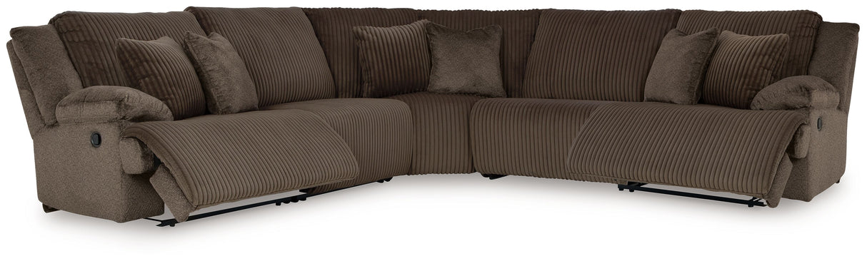 Top Tier - Reclining Sectional Dark Brown 5 Pc. Reclining Sectional by Signature Design by Ashley® | Bel Furniture