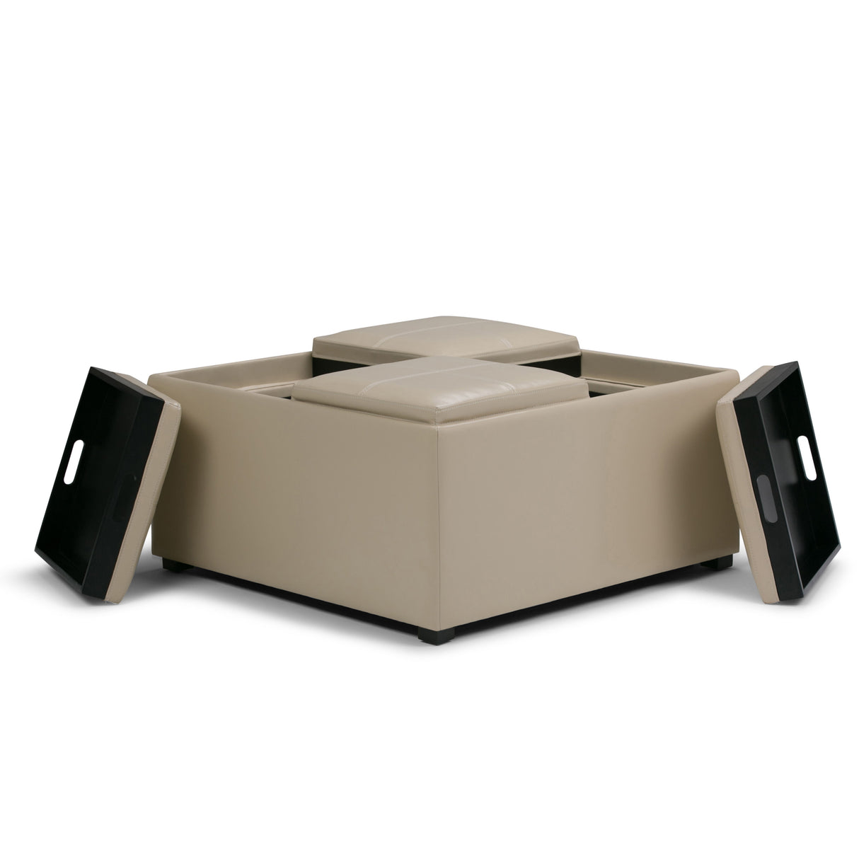 Avalon - Square Coffee Table, Storage Ottoman by Simpli-Home | Bel Furniture