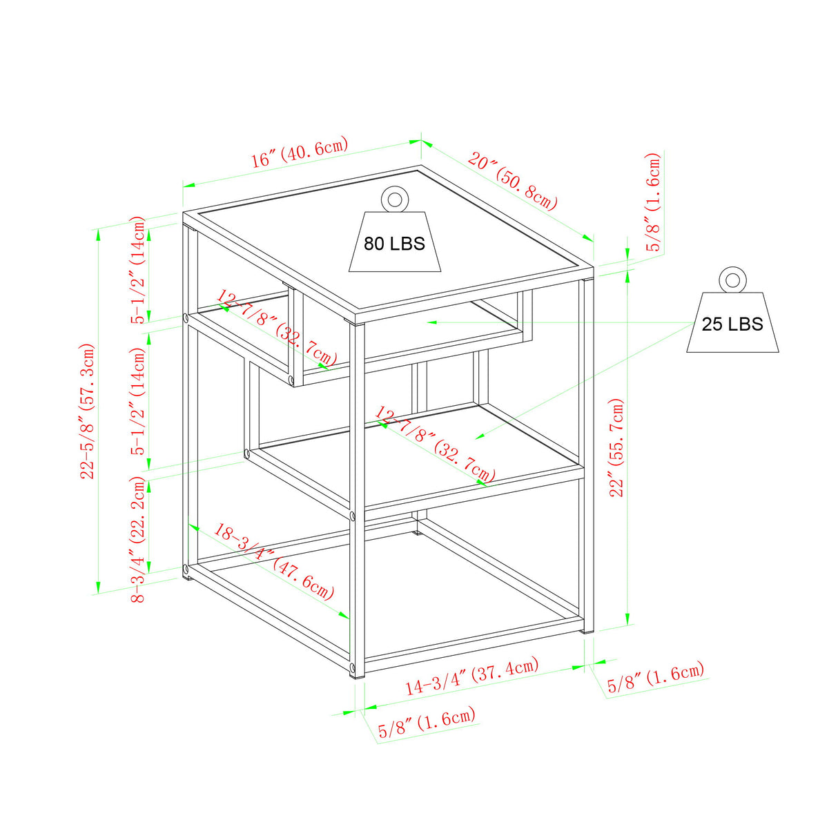 Modern Minimal Floating Shelf Side Table - Coastal Oak by Walker Edison | Bel Furniture