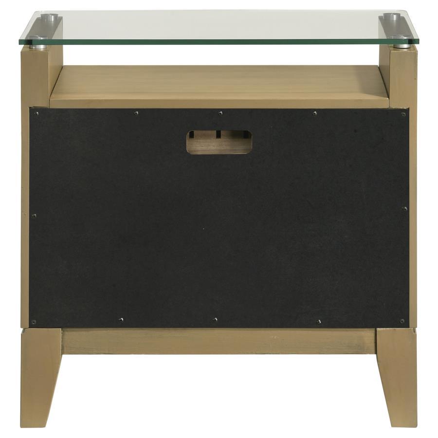 Granada - 2-Drawer Glass Top Nightstand - Natural Pine by Coaster Fine Furniture | Bel Furniture