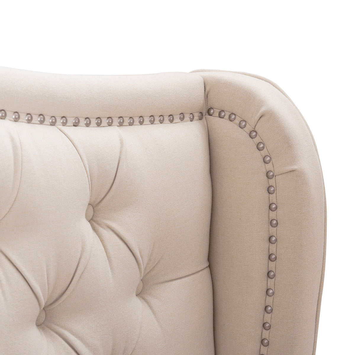 Marcella - King Upholstered Shelter Headboard Bed Set - Beige