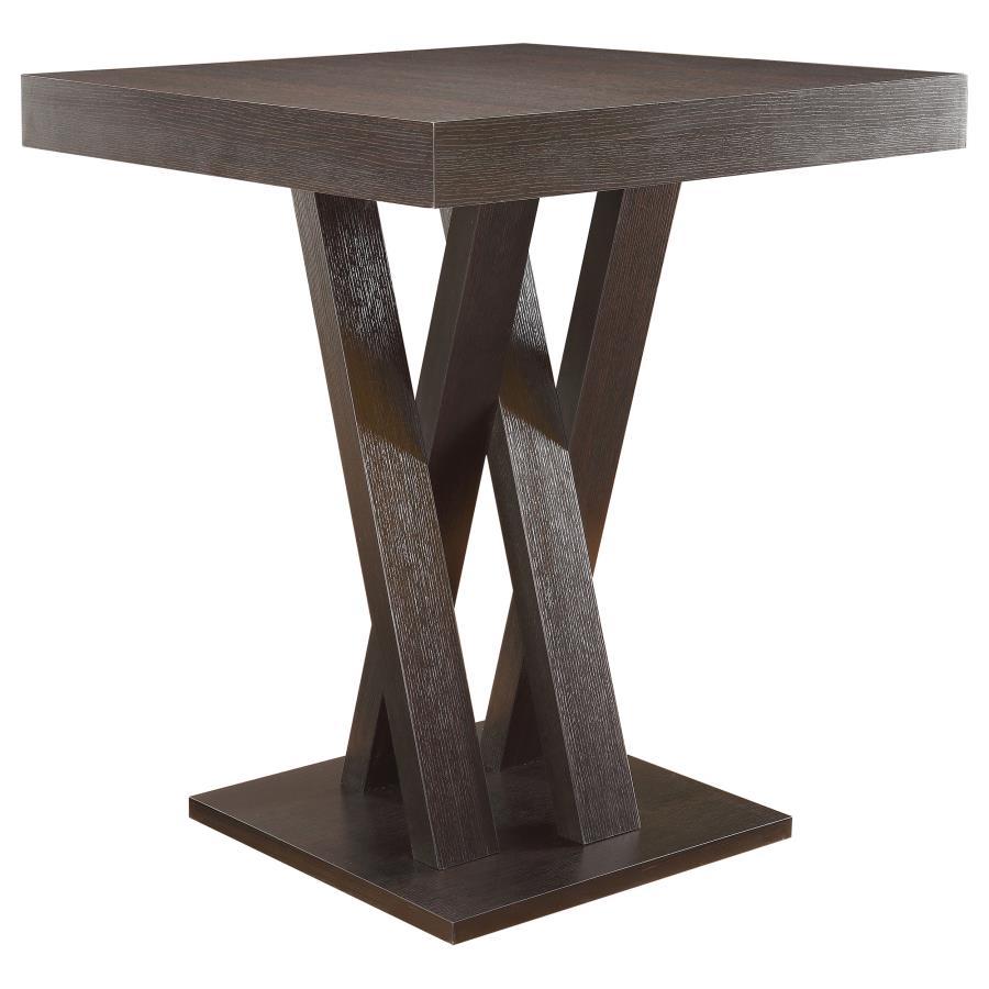 Freda - Square Height Dining Table Dark Brown Bar Tables by CoasterEveryday | Bel Furniture