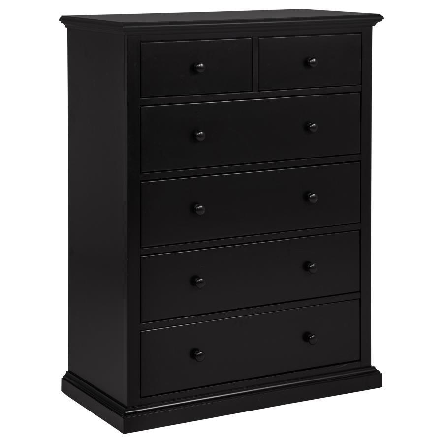 Sumerlin - 6-Drawer Bedroom Chest Of Drawers Black by Coaster Fine Furniture | Bel Furniture