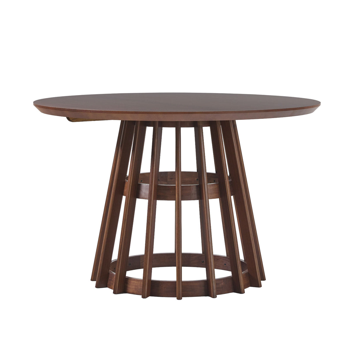Round Dining Table With Pedestal Base - Brown by Walker Edison | Bel Furniture