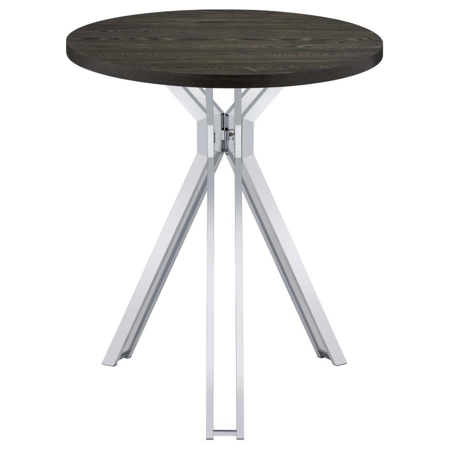 Edgerton - Round Pub Height Bistro Bar Table - Dark Oak by CoasterEssence | Bel Furniture
