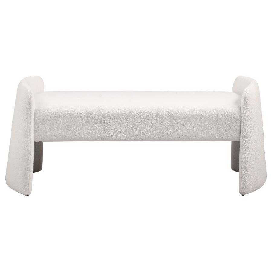 Peoria - Velvet Upholstered Accent Bench - Ivory by Coaster Fine Furniture | Bel Furniture