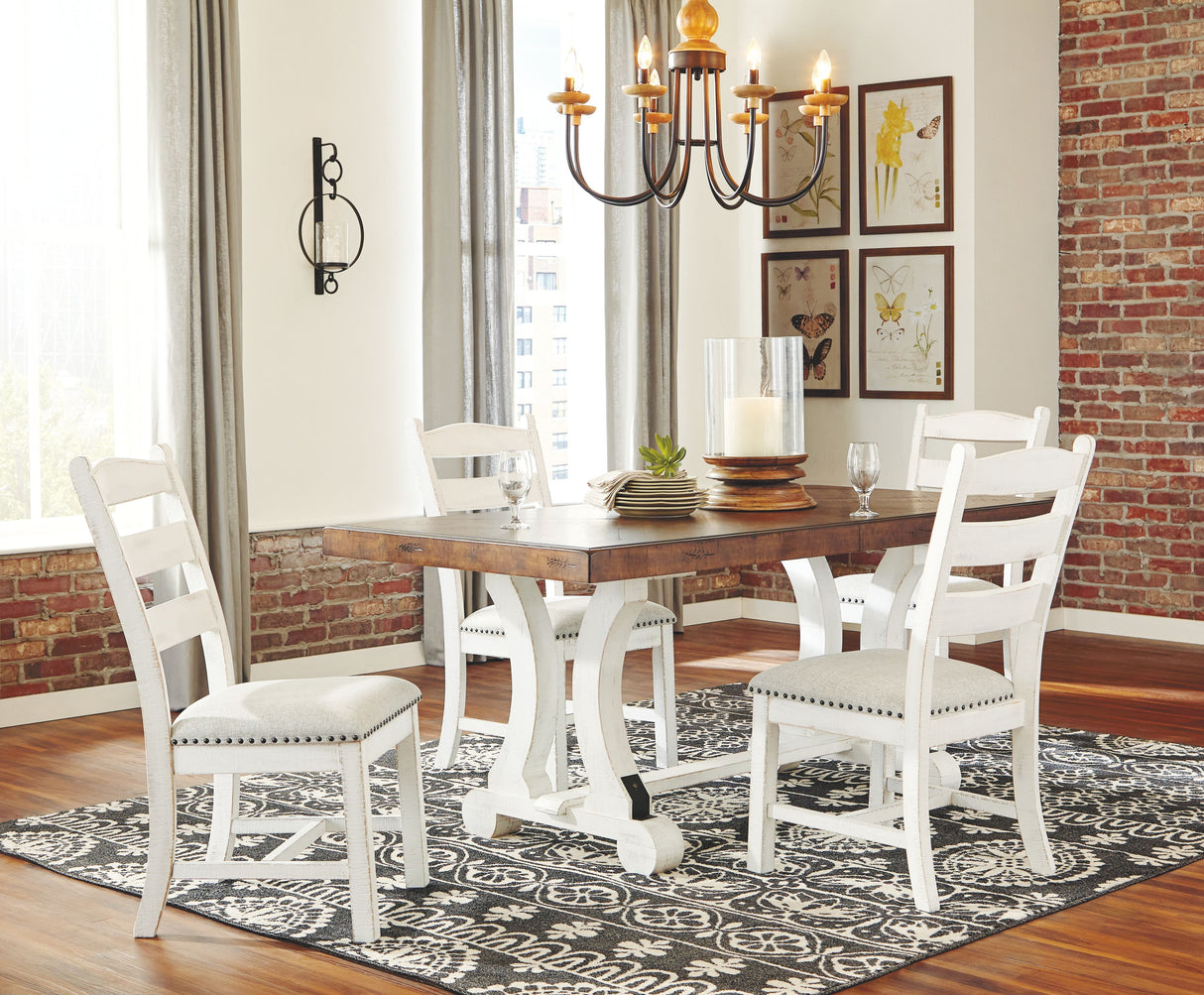 Valebeck - White / Brown - Rectangular Dining Room Table by Signature Design by Ashley® | Bel Furniture