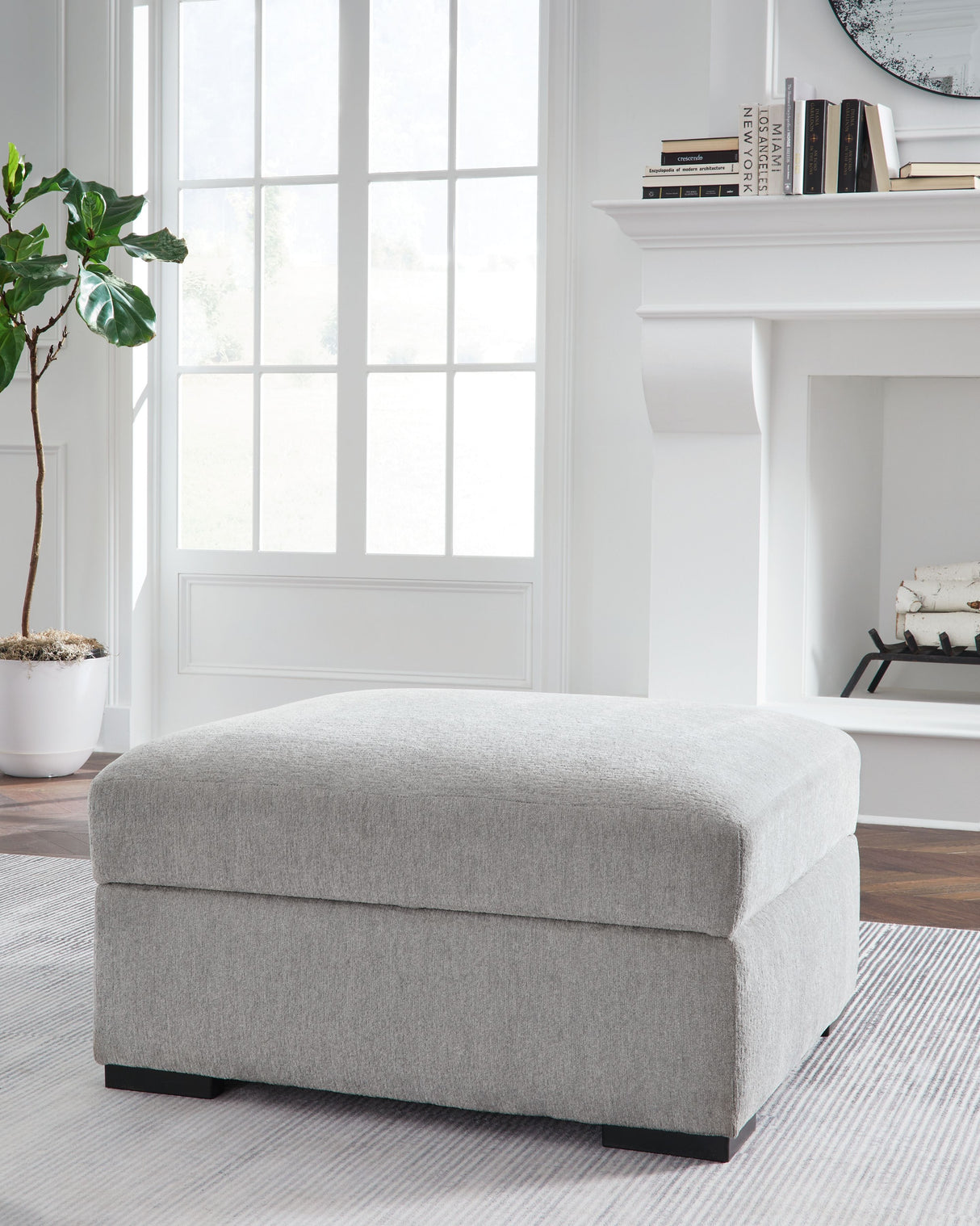 Gabyleigh - Nickel - Ottoman With Storage by Benchcraft® | Bel Furniture