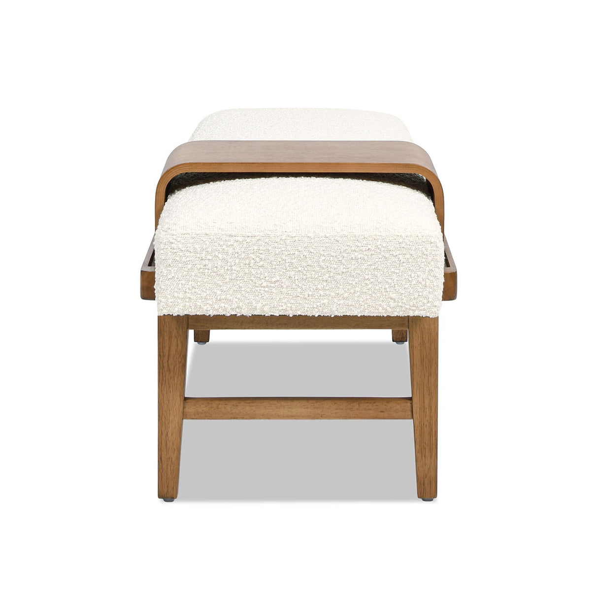 Billie - Modern Telephone Bench With Sliding Shelf - Ivory White by Jennifer Taylor Home | Bel Furniture