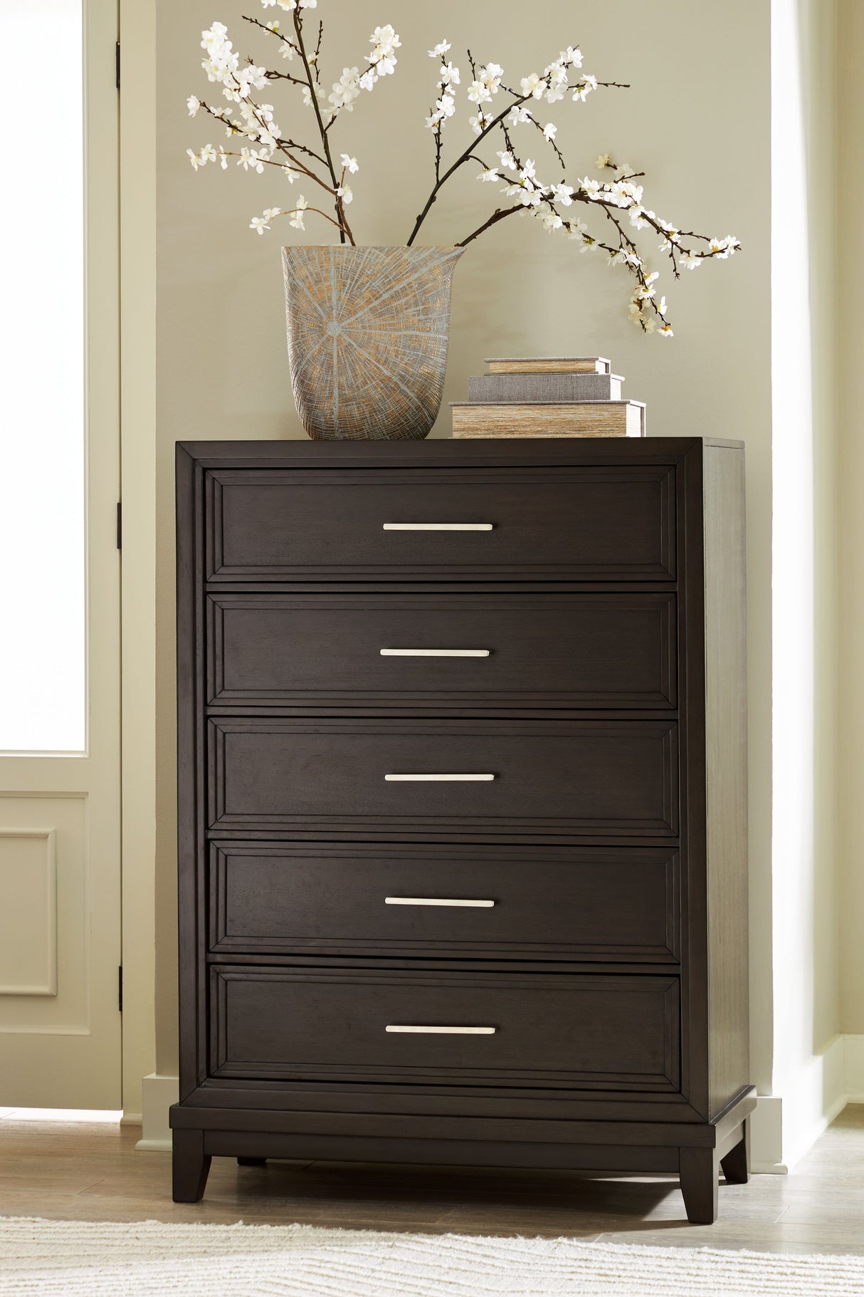Neymorton - Dark Grayish Brown - Five Drawer Chest by Signature Design by Ashley® | Bel Furniture