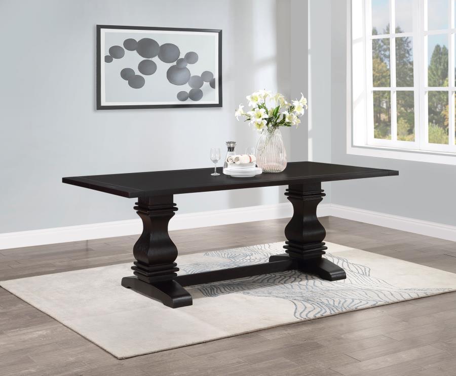 Parkins - Rectangular Dining Table - Rustic Espresso by CoasterEssence | Bel Furniture