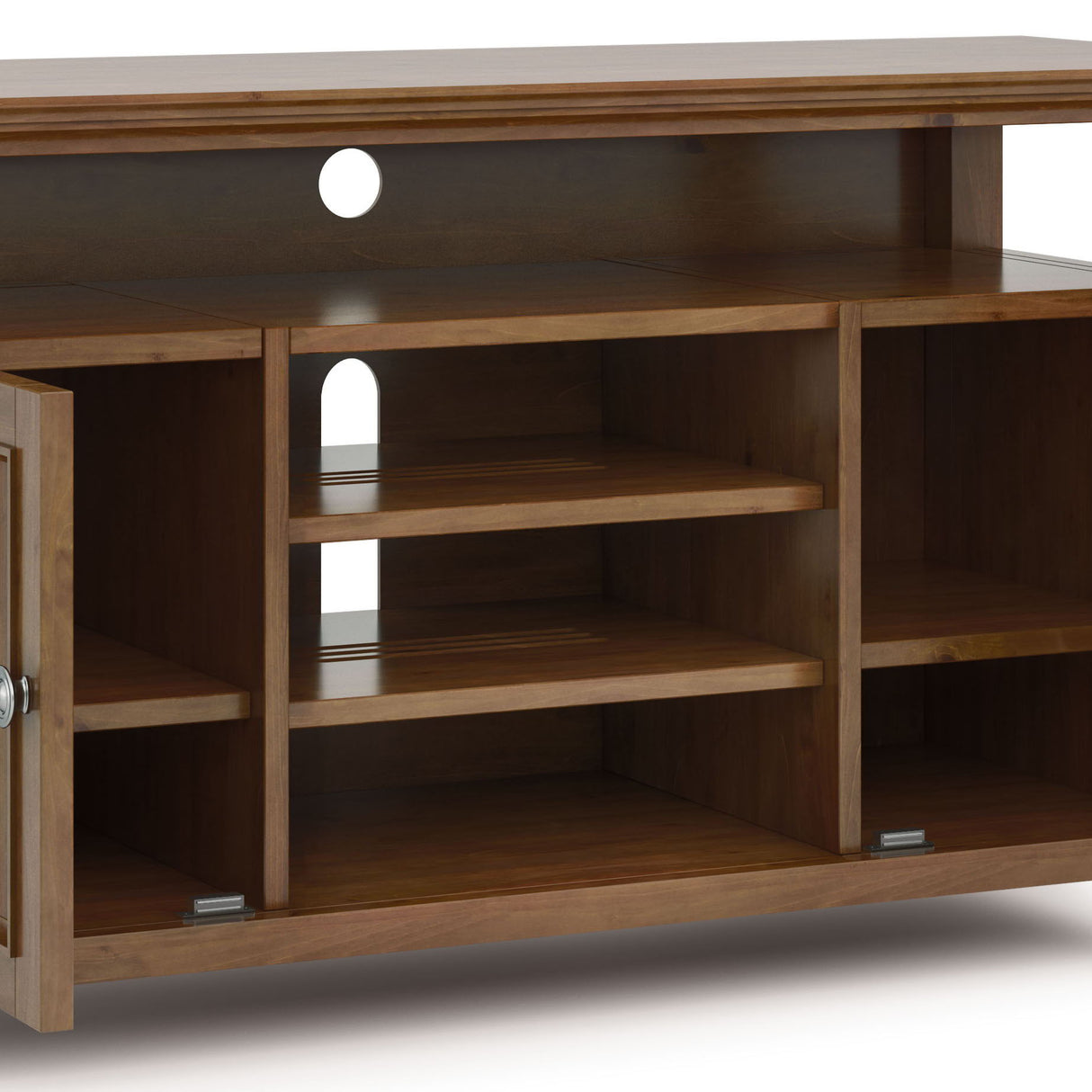 Amherst - TV Media Stand - Medium Saddle Brown by Simpli-Home | Bel Furniture