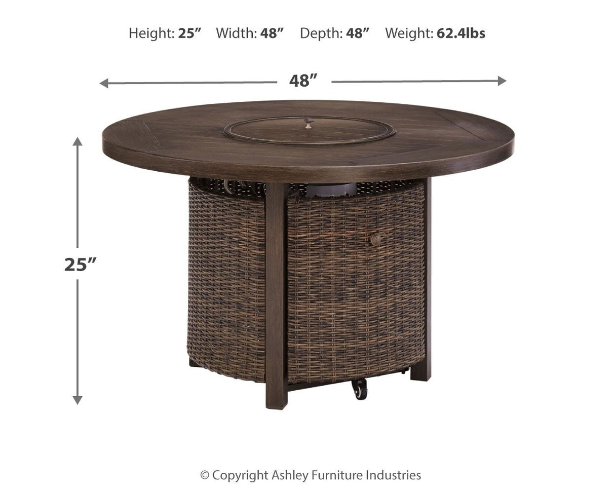 Paradise Trail - Medium Brown - Round Fire Pit Table by Signature Design by Ashley® | Bel Furniture