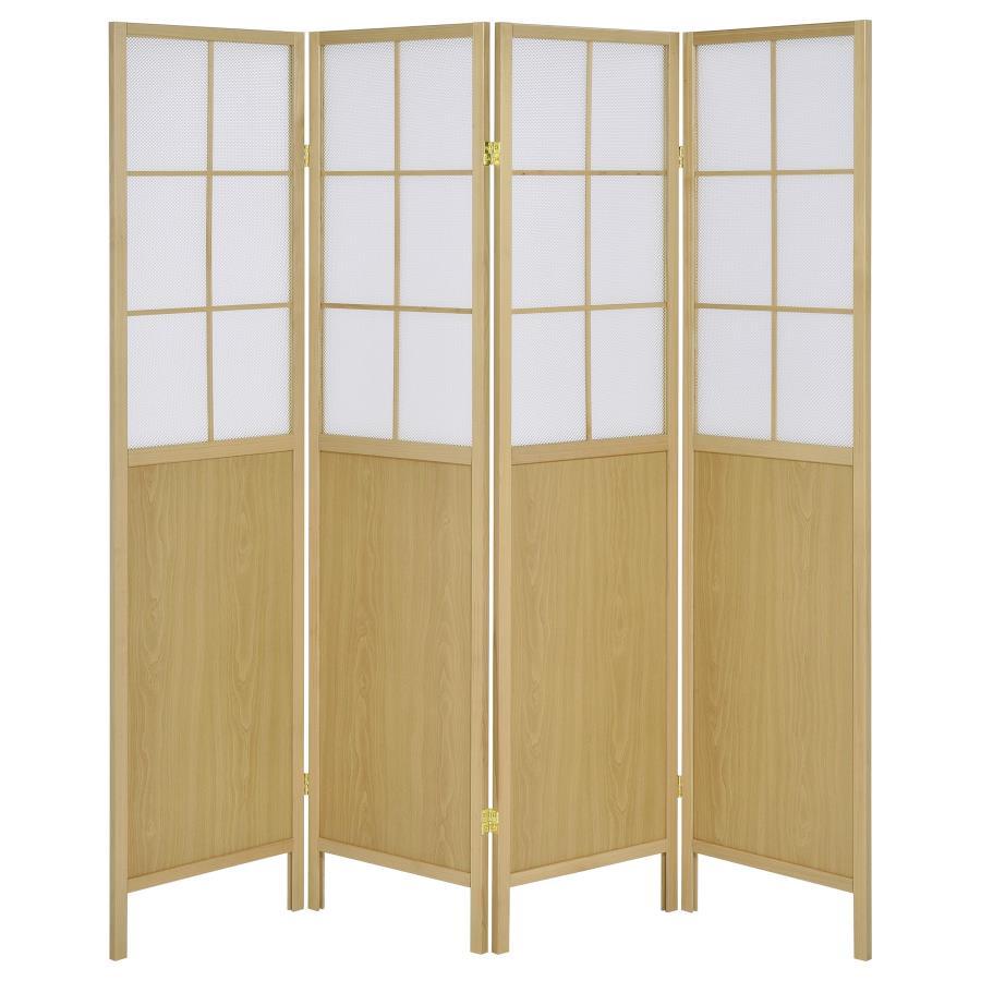 Edwards - 4-Panel Room Divider Folding Shoji Screen - Natural by Coaster Fine Furniture | Bel Furniture