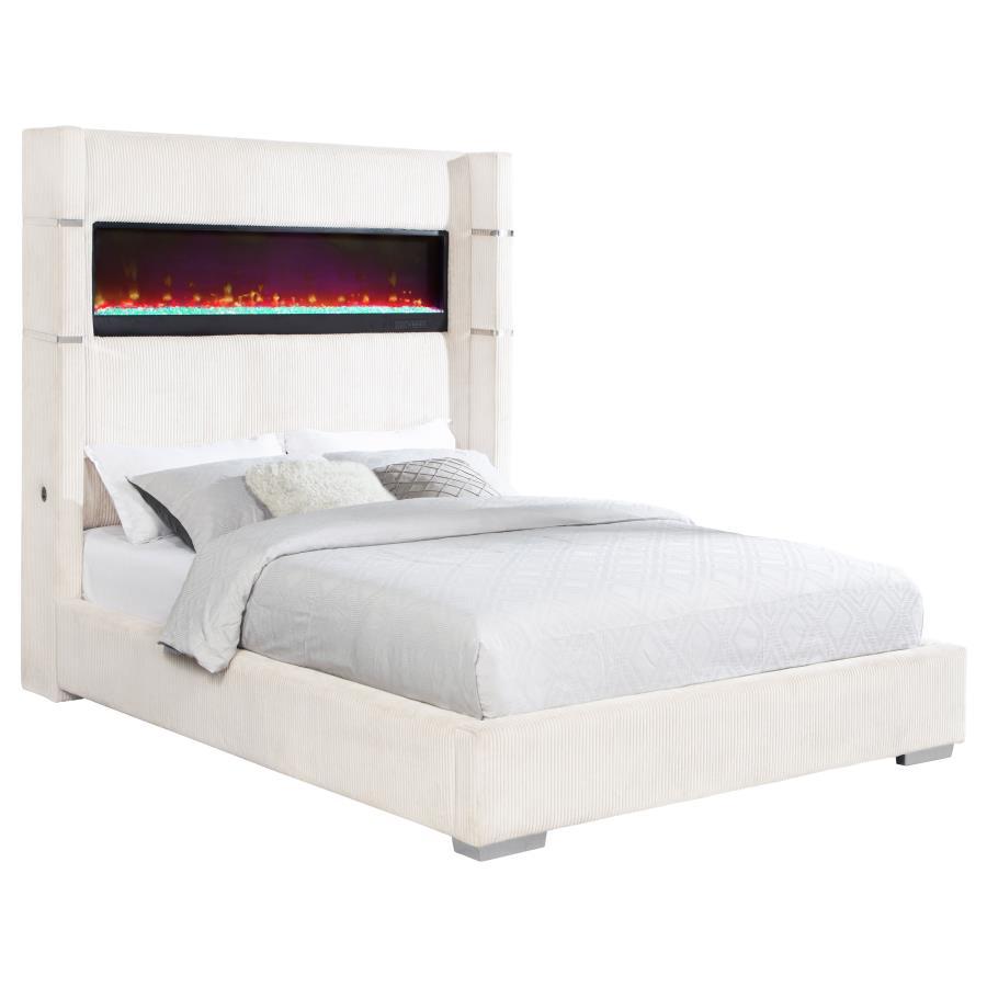 Tisdall - Upholstered Fireplace Bed by Coaster Fine Furniture | Bel Furniture