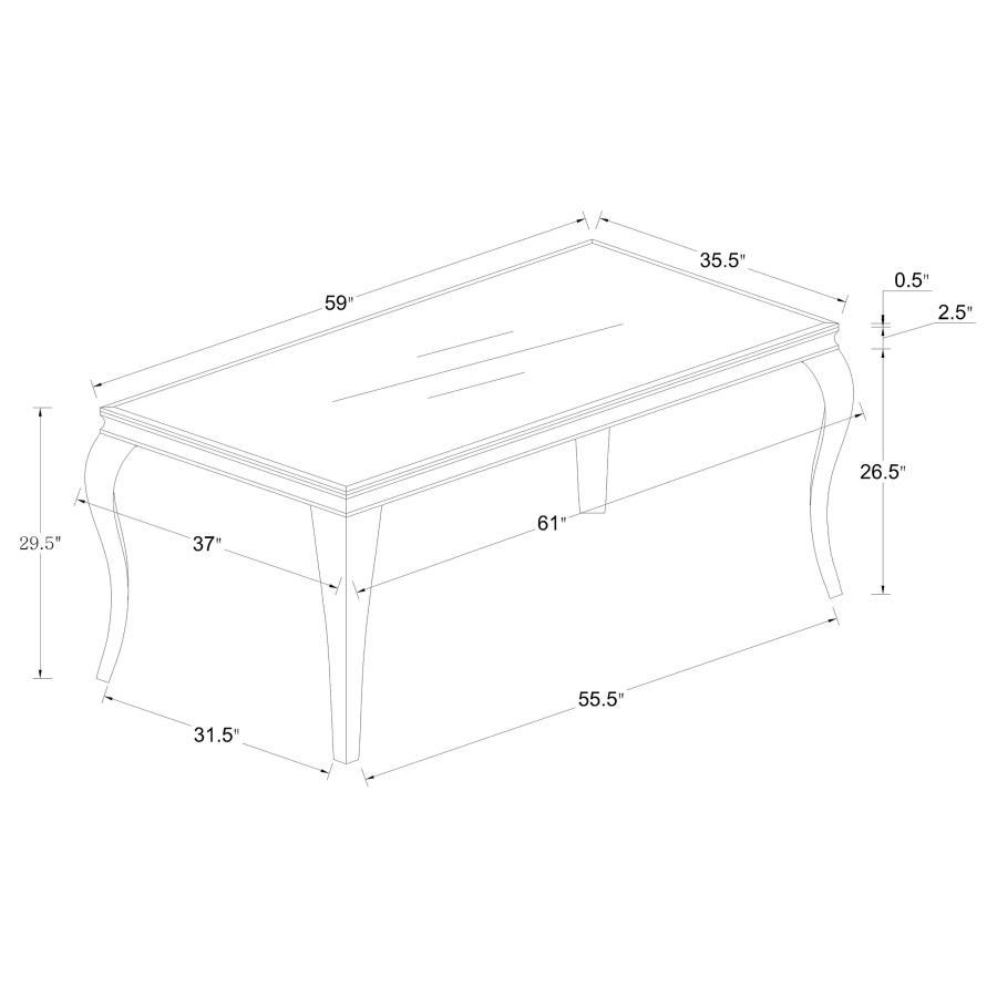 Carone - Rectangular Glass Dining Set by CoasterElevations | Bel Furniture