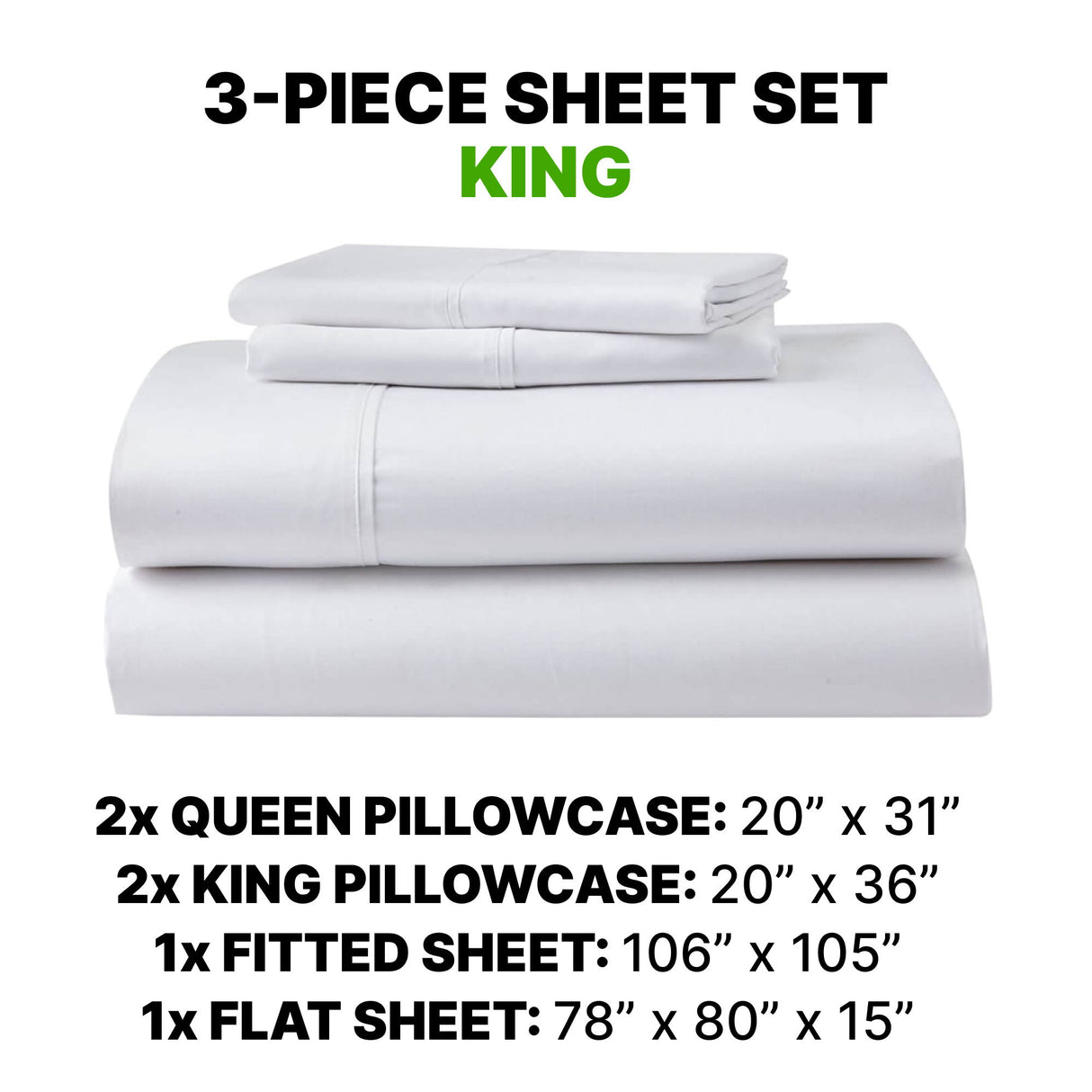 Sheet Set Luxurious Supima Cotton, Wrinkle Resistant, Breathable, With 2 Ghostgrip Band