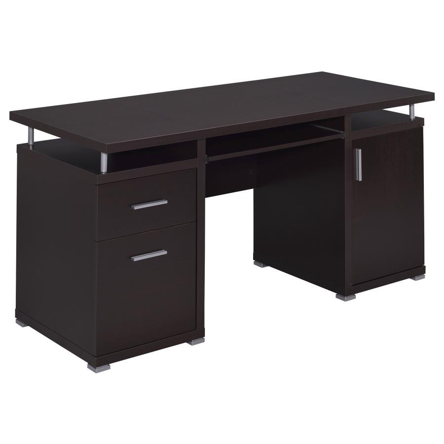 Tracy - 2-Drawer Office Computer Desk Dark Brown by CoasterEveryday | Bel Furniture