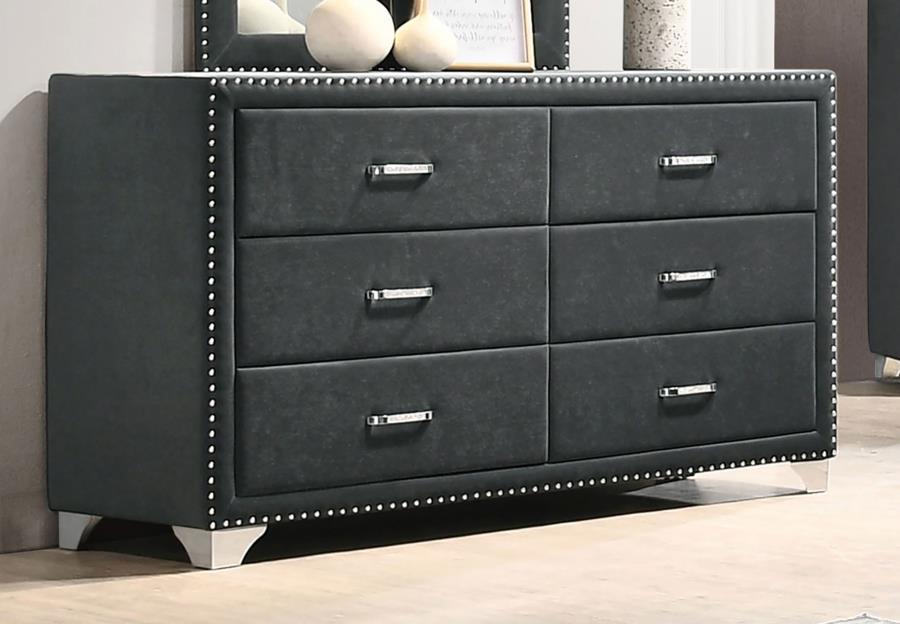 Melody - 6-Drawer Upholstered Dresser by CoasterEveryday | Bel Furniture