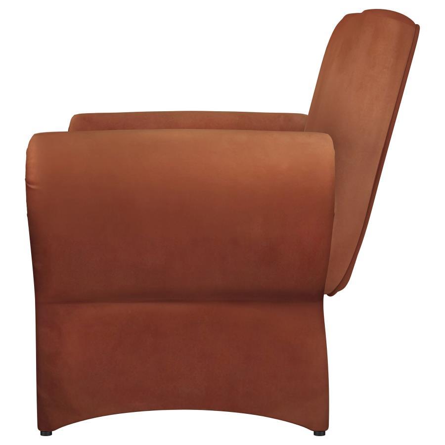 Liana - Upholstered Roll Arm Accent Armchair - Rust by Coaster Fine Furniture | Bel Furniture