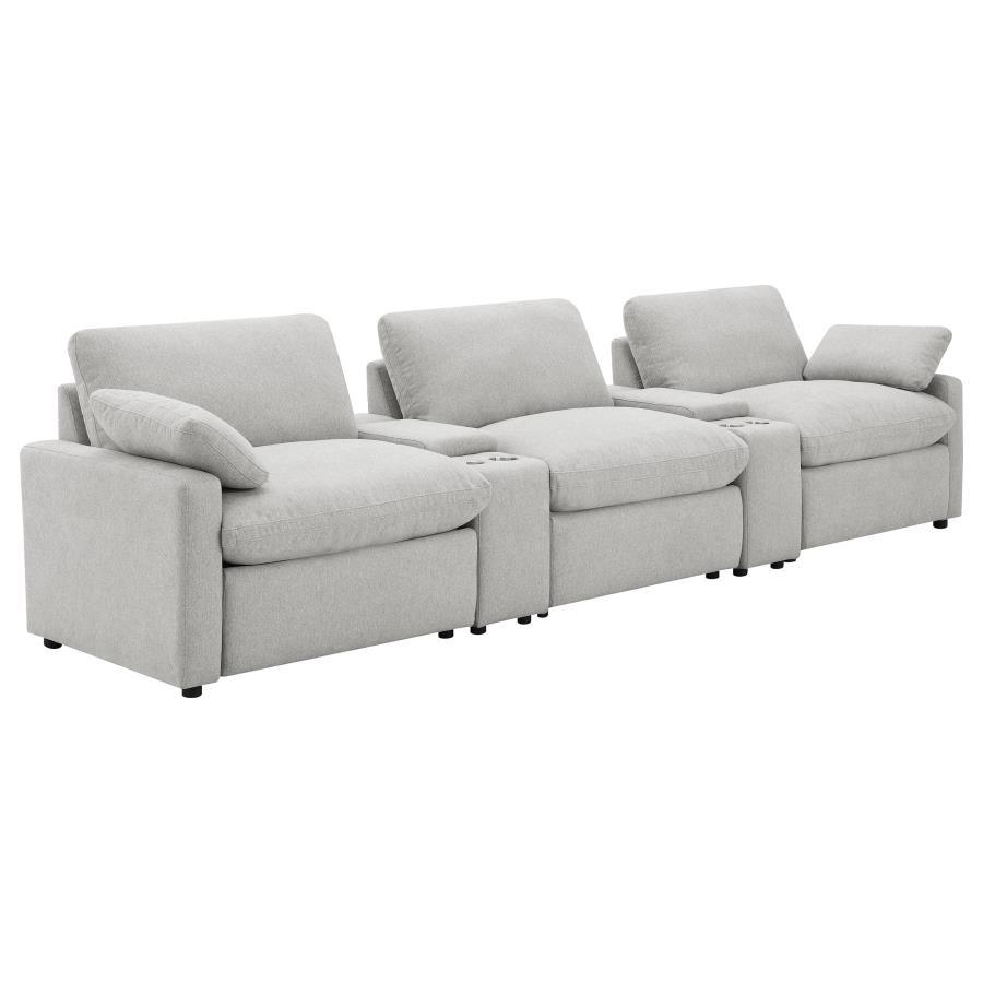 Collins - 5-Piece Power Reclining Home Theater Seating Gray by Coaster Fine Furniture | Bel Furniture