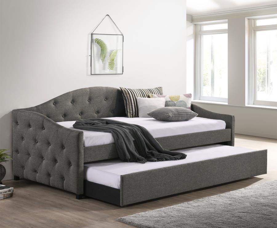 Sadie - Upholstered Daybed With Trundle by CoasterEveryday | Bel Furniture