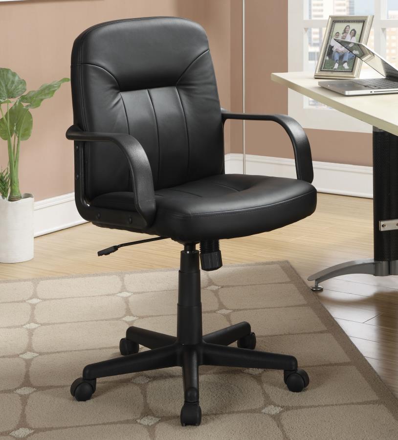 Minato - Upholstered Adjustable Home Office Desk Chair - Black by CoasterEveryday | Bel Furniture