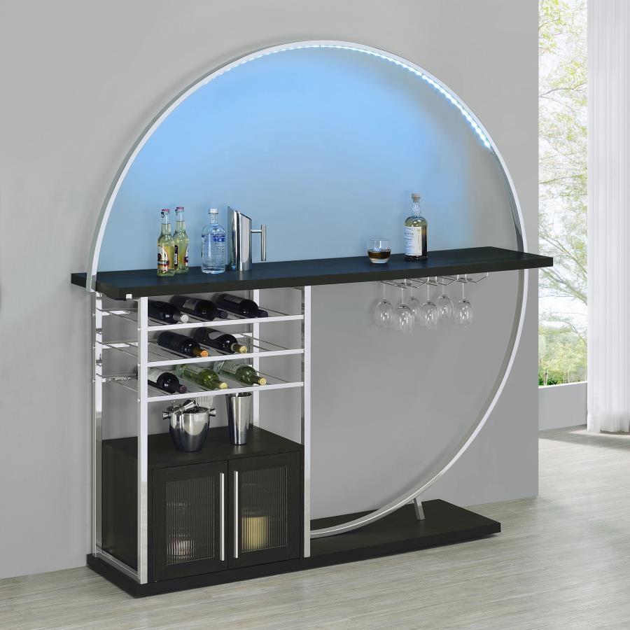 Risley - 2-Door Circular LED Home Bar With Wine Storage by Coaster Fine Furniture | Bel Furniture