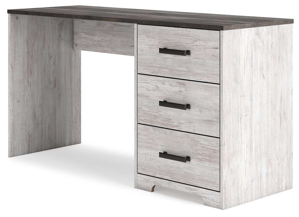 Shawburn - White / Dark Charcoal Gray - Home Office Desk by Signature Design by Ashley® | Bel Furniture