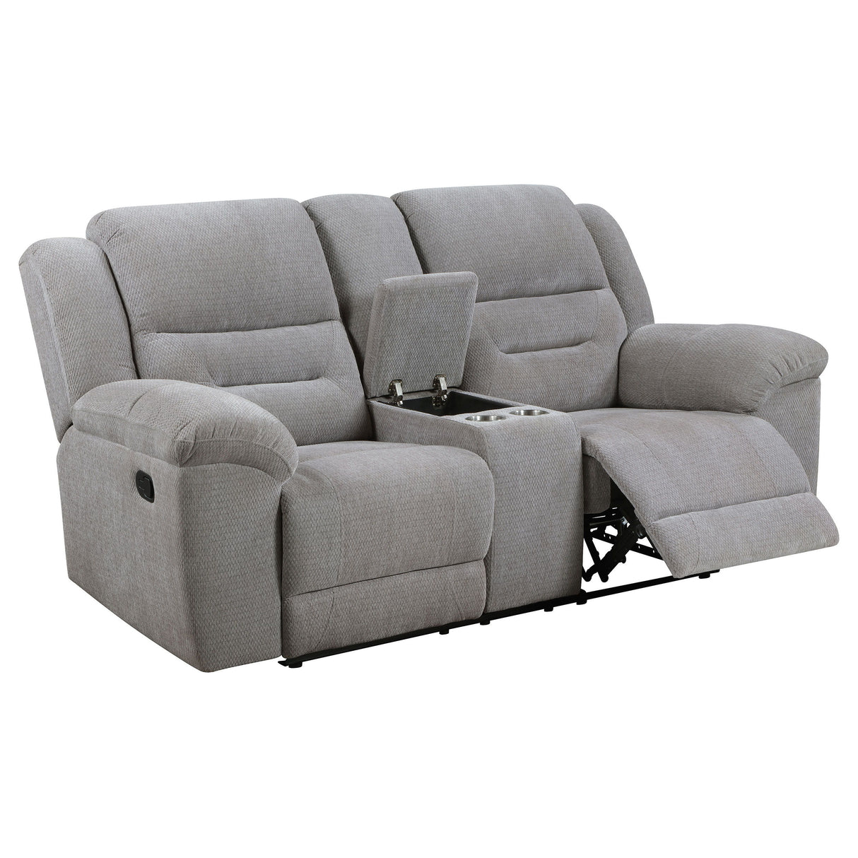 Gilson - Chenille Upholstered Reclining Loveseat - Gray by Coaster Fine Furniture | Bel Furniture