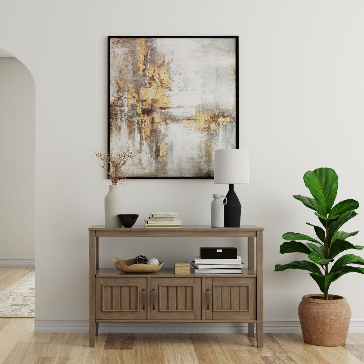 Lev - Console Table - Smoky Brown by Simpli-Home | Bel Furniture