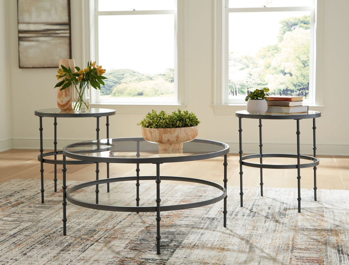 Kellyco - Gunmetal - Occasional Table Set (Set of 3) by Signature Design by Ashley® | Bel Furniture