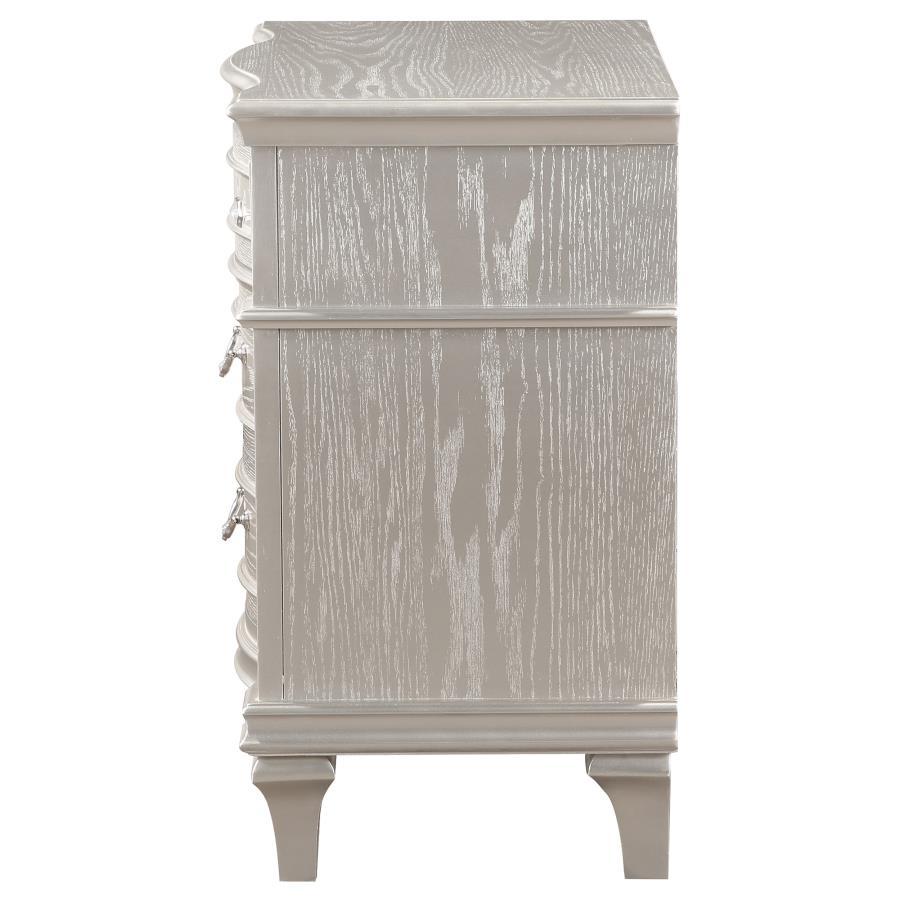 Evangeline - 3-Drawer Nightstand - Silver Oak by CoasterElevations | Bel Furniture