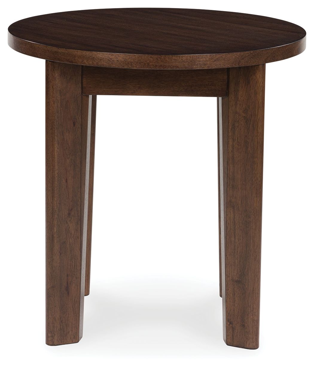 Korestone 2 - Dark Brown - Round End Table by Signature Design by Ashley® | Bel Furniture